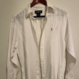Ralph Lauren White Button Down Shirt Size 12